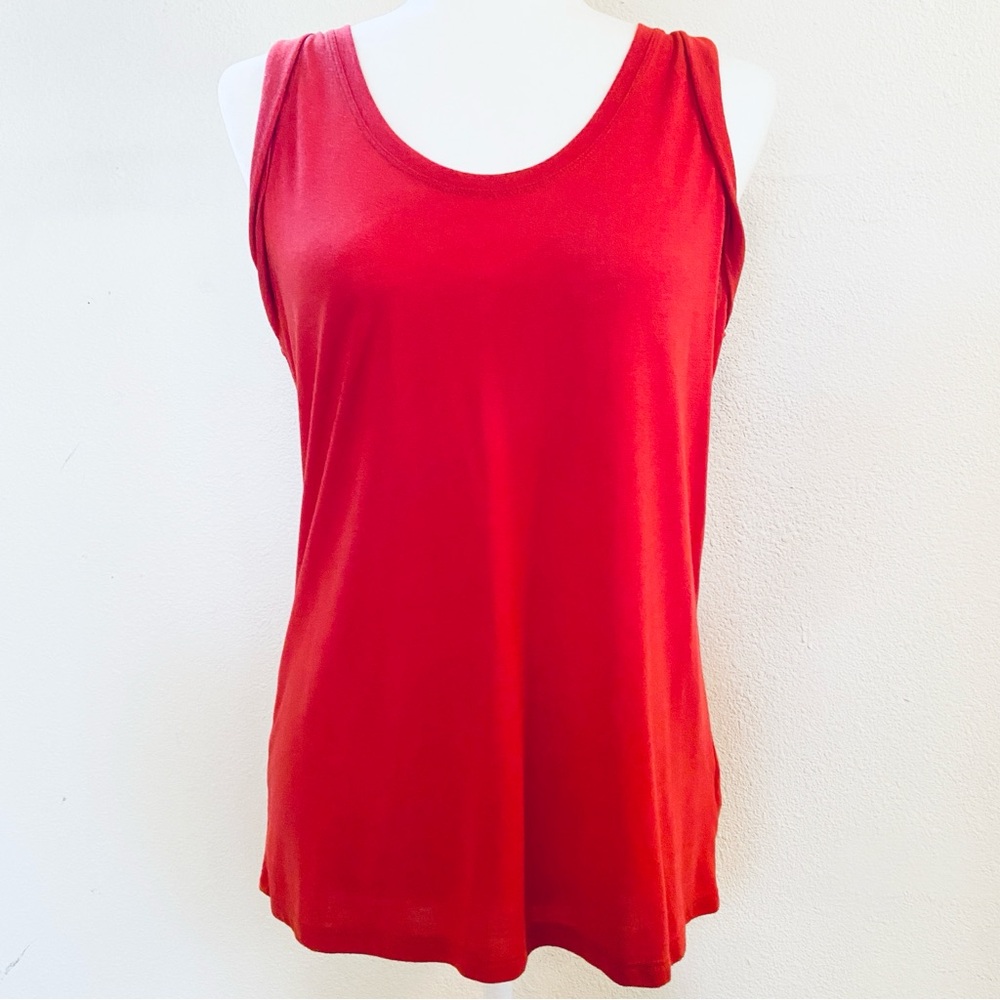 Gap Coral Red Rolled-Sleeve Tank Top